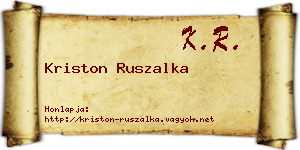 Kriston Ruszalka névjegykártya